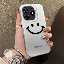 HONTINGA Tecno Spark 10 Pro ile Uyumlu Kılıfı Silikon Kenar Sert Arka Düşüme Önleyici Basitlik Anti Düşme Kamera Korumali Gülümseme Desen Telefon Kılıfı Kadın ve Erkek Için Uygundur K1-0861