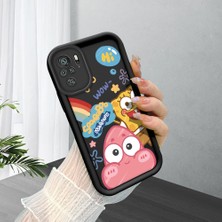 HONTINGA Poco M5S ile Uyumlu Kılıfı Düşüme Önleyici Basitlik Anti Düşme Kamera Korumali Siyah Sünger Bob Desen Yumuşak Silikon Telefon Kılıfı Kadın ve Erkek Için Uygundur K2-0264