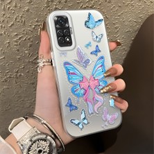 HONTINGA Xiaomi Redmi Note 11S ile Uyumlu Kılıfı Silikon Kenar Sert Arka Düşüme Önleyici Basitlik Anti Düşme Kamera Korumali Kelebek Desen Telefon Kılıfı Kadın ve Erkek Için Uygundur K1-0854