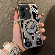 HONTINGA Vivo Y36 5g ile Uyumlu Kılıfı Silikon Kenar Sert Arka Düşüme Önleyici Basitlik Anti Düşme Kamera Korumali Yaratıcılık Desen Telefon Kılıfı Kadın ve Erkek Için Uygundur K1-0855