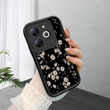 HONTINGA Infinix Smart 8 ile Uyumlu Kılıfı Düşüme Önleyici Basitlik Anti Düşme Kamera Korumali Siyah Yıldız Desen Yumuşak Silikon Telefon Kılıfı Kadın ve Erkek Için Uygundur K2-0261