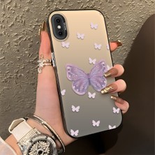 HONTINGA iPhone x ile Uyumlu Kılıfı Silikon Kenar Sert Arka Düşüme Önleyici Basitlik Anti Düşme Kamera Korumali Kelebek Desen Telefon Kılıfı Kadın ve Erkek Için Uygundur K1-0863