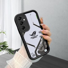 HONTINGA Samsung Galaxy M14 ile Uyumlu Kılıfı Düşüme Önleyici Basitlik Anti Düşme Kamera Korumali Siyah Klasik Desen Yumuşak Silikon Telefon Kılıfı Kadın ve Erkek Için Uygundur K2-0263