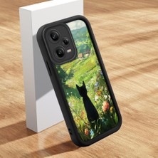 HONTINGA Redmi Note 12 Pro 5g ile Uyumlu Kılıfı Düşüme Önleyici Basitlik Anti Düşme Kamera Korumali Şirin Kedi Siyah Kedi Desen Yumuşak Silikon Telefon Kılıfı Kadın ve Erkek Için Uygundur K2-0258