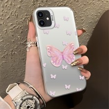 HONTINGA iPhone 12 Pro ile Uyumlu Kılıfı Silikon Kenar Sert Arka Düşüme Önleyici Basitlik Anti Düşme Kamera Korumali Pembe Kelebek Desen Telefon Kılıfı Kadın ve Erkek Için Uygundur K1-0862