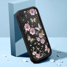 HONTINGA iPhone Xr ile Uyumlu Kılıfı Düşüme Önleyici Basitlik Anti Düşme Kamera Korumali Şirin Kedi Siyah Kelebek Desen Yumuşak Silikon Telefon Kılıfı Kadın ve Erkek Için Uygundur K2-0458