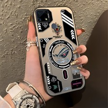 HONTINGA Realme C15 ile Uyumlu Kılıfı Silikon Kenar Sert Arka Düşüme Önleyici Basitlik Anti Düşme Kamera Korumali Yaratıcılık Desen Telefon Kılıfı Kadın ve Erkek Için Uygundur K1-0855