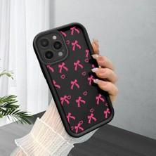 HONTINGA iPhone 14 Pro Max ile Uyumlu Kılıfı Düşüme Önleyici Basitlik Anti Düşme Kamera Korumali Siyah Pembe Papyon Desen Yumuşak Silikon Telefon Kılıfı Kadın ve Erkek Için Uygundur K2-0465