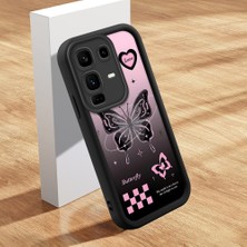 HONTINGA Infinix Note 50 Pro Plus ile Uyumlu Kılıfı Düşüme Önleyici Basitlik Anti Düşme Kamera Korumali Şirin Kedi Siyah Kelebek Desen Yumuşak Silikon Telefon Kılıfı Kadın ve Erkek Için Uygundur K2-0458