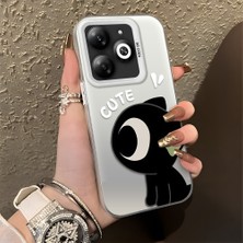 HONTINGA Infinix Smart 8 ile Uyumlu Kılıfı Silikon Kenar Sert Arka Düşüme Önleyici Basitlik Anti Düşme Kamera Korumali Şirin Desen Telefon Kılıfı Kadın ve Erkek Için Uygundur K1-0856