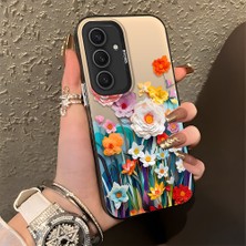 HONTINGA Samsung Galaxy S25 Plus ile Uyumlu Kılıfı Silikon Kenar Sert Arka Düşüme Önleyici Basitlik Anti Düşme Kamera Korumali Çiçek Desen Telefon Kılıfı Kadın ve Erkek Için Uygundur K1-0859