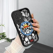 HONTINGA Samsung Galaxy A32 ile Uyumlu Kılıfı Düşüme Önleyici Basitlik Anti Düşme Kamera Korumali Siyah Yaratıcılık Desen Yumuşak Silikon Telefon Kılıfı Kadın ve Erkek Için Uygundur K2-0461