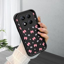 HONTINGA Xiaomi Redmi Note 14 Pro ile Uyumlu Kılıfı Düşüme Önleyici Basitlik Anti Düşme Kamera Korumali Siyah Kurdele Düğümü Desen Yumuşak Silikon Telefon Kılıfı Kadın ve Erkek Için Uygundur K2-0463