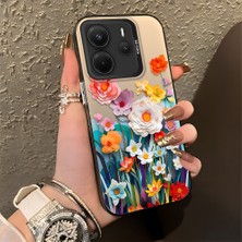 HONTINGA Xiaomi Redmi Note 14 4g ile Uyumlu Kılıfı Silikon Kenar Sert Arka Düşüme Önleyici Basitlik Anti Düşme Kamera Korumali Çiçek Desen Telefon Kılıfı Kadın ve Erkek Için Uygundur K1-0859