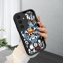 HONTINGA Samsung Galaxy S24 Plus ile Uyumlu Kılıfı Düşüme Önleyici Basitlik Anti Düşme Kamera Korumali Siyah Yaratıcılık Desen Yumuşak Silikon Telefon Kılıfı Kadın ve Erkek Için Uygundur K2-0461