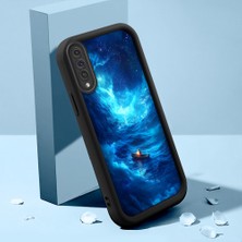 HONTINGA Samsung Galaxy A50 ile Uyumlu Kılıfı Düşüme Önleyici Basitlik Anti Düşme Kamera Korumali Şirin Kedi Siyah Deniz Desen Yumuşak Silikon Telefon Kılıfı Kadın ve Erkek Için Uygundur K2-0256