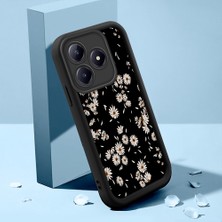 HONTINGA Realme C63 ile Uyumlu Kılıfı Düşüme Önleyici Basitlik Anti Düşme Kamera Korumali Şirin Kedi Siyah Yıldız Desen Yumuşak Silikon Telefon Kılıfı Kadın ve Erkek Için Uygundur K2-0261