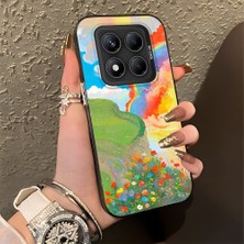 HONTINGA Xiaomi Redmi Note 14 Pro 5g ile Uyumlu Kılıfı Silikon Kenar Sert Arka Düşüme Önleyici Basitlik Anti Düşme Kamera Korumali Gökkuşağı Desen Telefon Kılıfı Kadın ve Erkek Için Uygundur K1-0853