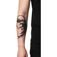 Dövme Kutusu Kartal Dövmesi Siyah Beyaz Geçici | Gerçekçi Yırtıcı Kuş Sanatı Kol Bacak Dövmesi