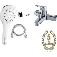 Moonshop Duş Seti 3 Foksiyonlu Beyaz Creavit Duş Başlığı Banyo Bataryası 5 Yıl Garantili