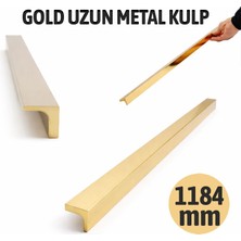 Badem10 Lada Lüks Düz Metal Altın Çekmece Kulpu 1184 mm Modern Tasarım Dayanıklı Uzun Ömürlü Mobilya Kulbu