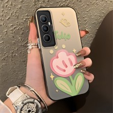 HONTINGA Realme C65 4g ile Uyumlu Kılıfı Silikon Kenar Sert Arka Düşüme Önleyici Basitlik Anti Düşme Kamera Korumali Çiçek Desen Telefon Kılıfı Kadın ve Erkek Için Uygundur K1-0860