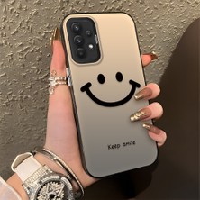 HONTINGA Samsung Galaxy A32 ile Uyumlu Kılıfı Silikon Kenar Sert Arka Düşüme Önleyici Basitlik Anti Düşme Kamera Korumali Gülümseme Desen Telefon Kılıfı Kadın ve Erkek Için Uygundur K1-0861
