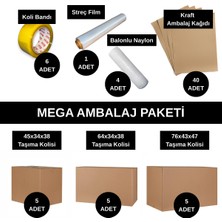 Hyb Ambalaj Mega Ambalaj Paketi - Taşınma Seti - Balonlu Naylon - Bant - Koli - Kraft Kağıt - Streç Film