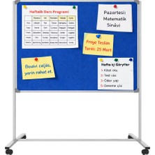 Ek Yüzlü Mobil Ayaklı Tekerlekli Kumaş Mantar Pano