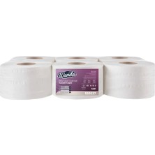 Wanda Soft Maxi Cimri Tuvalet Kağıdı 4 kg 148M Rulo - 6'lı Paket - 2 Katlı, 13,5cm Yaprak Eni
