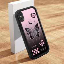 HONTINGA iPhone x ile Uyumlu Kılıfı Düşüme Önleyici Basitlik Anti Düşme Kamera Korumali Şirin Kedi Siyah Kelebek Desen Yumuşak Silikon Telefon Kılıfı Kadın ve Erkek Için Uygundur K2-0458