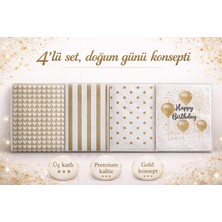 CKM Silikon Lüks Gold Doğum Günü Peçetesi 4’lü Set – Premium Kalite