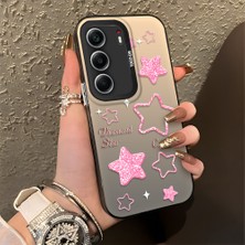 HONTINGA Tecno Camon 40 ile Uyumlu Kılıfı Silikon Kenar Sert Arka Düşüme Önleyici Basitlik Anti Düşme Kamera Korumali Renkli Yıldızlar Desen Telefon Kılıfı Kadın ve Erkek Için Uygundur K1-0858