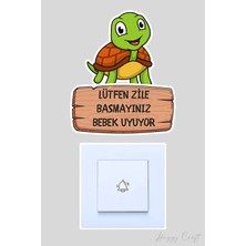 Huggy Craft Lütfen Zile Basmayınız Bebek Uyuyor Kapı Zili Etiketi - Sevimli Tospik Sticker
