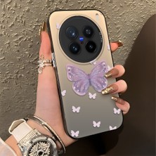 HONTINGA Vivo X200 Pro ile Uyumlu Kılıfı Silikon Kenar Sert Arka Düşüme Önleyici Basitlik Anti Düşme Kamera Korumali Kelebek Desen Telefon Kılıfı Kadın ve Erkek Için Uygundur K1-0863