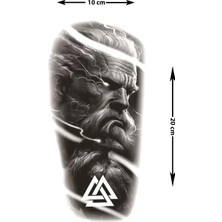 Dövme Kutusu Odin Yıldırım Valknut Geçici Dövme – Gerçekçi Norse Portre