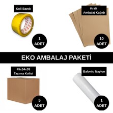 Hyb Ambalaj Eko Ambalaj Paketi - Taşınma Seti  - Balonlu Naylon - Bant - Koli - Kraft Kağıt