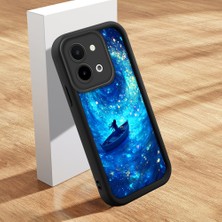 HONTINGA Vivo Y28 ile Uyumlu Kılıfı Düşüme Önleyici Basitlik Anti Düşme Kamera Korumali Şirin Kedi Siyah Deniz Desen Yumuşak Silikon Telefon Kılıfı Kadın ve Erkek Için Uygundur K2-0256