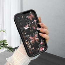 HONTINGA Xiaomi Redmi Note 10S ile Uyumlu Kılıfı Düşüme Önleyici Basitlik Anti Düşme Kamera Korumali Siyah Gümüş Kelebek Desen Yumuşak Silikon Telefon Kılıfı Kadın ve Erkek Için Uygundur K2-0459