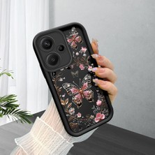 HONTINGA Xiaomi Redmi Note 13 Pro Plus ile Uyumlu Kılıfı Düşüme Önleyici Basitlik Anti Düşme Kamera Korumali Siyah Gümüş Kelebek Desen Yumuşak Silikon Telefon Kılıfı Kadın ve Erkek Için Uygundur K2-0459