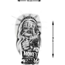 Dövme Kutusu Özgürlük ve Para Temalı Kadın Figürü Geçici Dövme