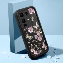 HONTINGA Infinix Note 50 Pro Plus ile Uyumlu Kılıfı Düşüme Önleyici Basitlik Anti Düşme Kamera Korumali Şirin Kedi Siyah Kelebek Desen Yumuşak Silikon Telefon Kılıfı Kadın ve Erkek Için Uygundur K2-0458