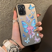 HONTINGA Xiaomi Redmi Note 10S ile Uyumlu Kılıfı Silikon Kenar Sert Arka Düşüme Önleyici Basitlik Anti Düşme Kamera Korumali Kelebek Desen Telefon Kılıfı Kadın ve Erkek Için Uygundur K1-0854
