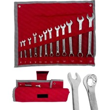 Moonshop 12 Parça Kombine Anahtar Takımı Seti Bez Çantalı Hindistan Menşei Çelik Anahtar 6-22...