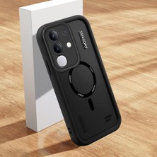 HONTINGA Vivo Y29 ile Uyumlu Kılıfı Düşüme Önleyici Basitlik Anti Düşme Kamera Korumali Şirin Kedi Siyah Yaratıcılık Desen Yumuşak Silikon Telefon Kılıfı Kadın ve Erkek Için Uygundur K2-0460