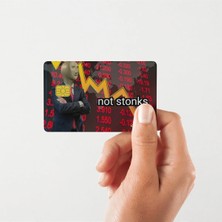 Huggy Craft Not Stonks Yazılı Parlak Kredi/banka Kart Kaplama Sticker (Yüksek Kalite)