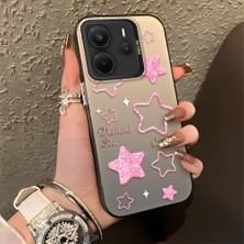 HONTINGA Xiaomi Redmi Note 14 ile Uyumlu Kılıfı Silikon Kenar Sert Arka Düşüme Önleyici Basitlik Anti Düşme Kamera Korumali Renkli Yıldızlar Desen Telefon Kılıfı Kadın ve Erkek Için Uygundur K1-0858