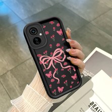 HONTINGA Tecno Camon 19 Neo ile Uyumlu Kılıfı Düşüme Önleyici Basitlik Anti Düşme Kamera Korumali Siyah Kurdele Düğümü Desen Yumuşak Silikon Telefon Kılıfı Kadın ve Erkek Için Uygundur K2-0463