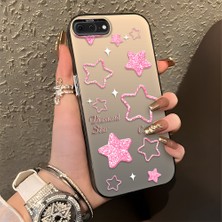 HONTINGA iPhone 8 Plus ile Uyumlu Kılıfı Silikon Kenar Sert Arka Düşüme Önleyici Basitlik Anti Düşme Kamera Korumali Renkli Yıldızlar Desen Telefon Kılıfı Kadın ve Erkek Için Uygundur K1-0858