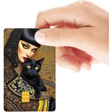 Huggy Craft Mısırlı Kedi Mitolojik Temalı Parlak Kredi/banka Kart Kaplama Sticker